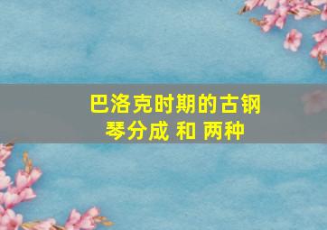 巴洛克时期的古钢琴分成 和 两种